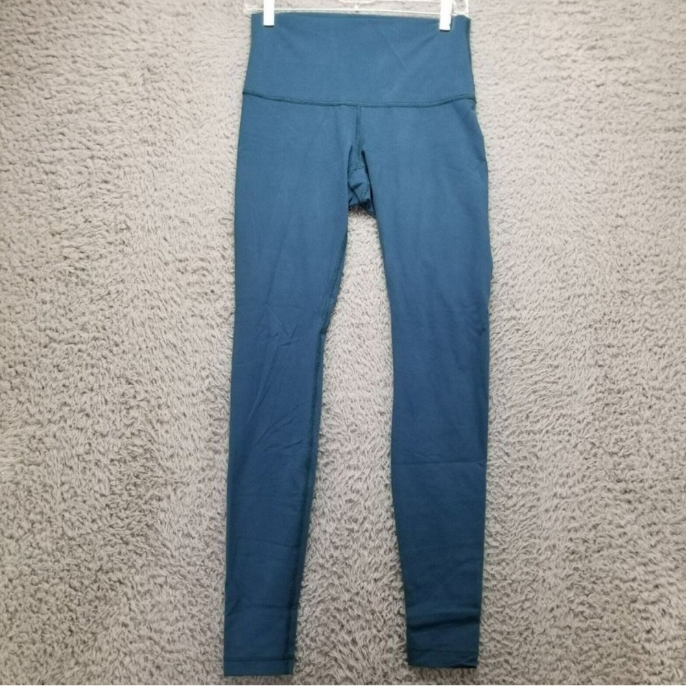 Lululemon Pants Womens 8 Teal Blue .  Mid Rise Stretch 30" Yoga Leggings